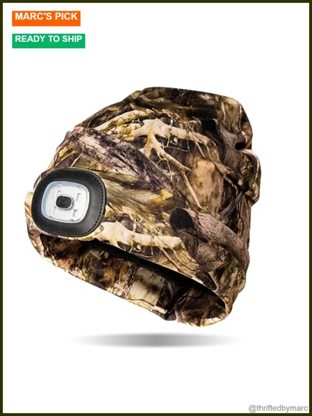 Rechargeable LED Warm Knit Beanie Headlamp Hat for Outdoor Activities